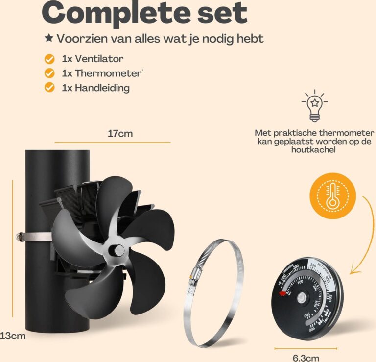 Kachelventilator Voor Houtkachel Hangend Vulpes Goods